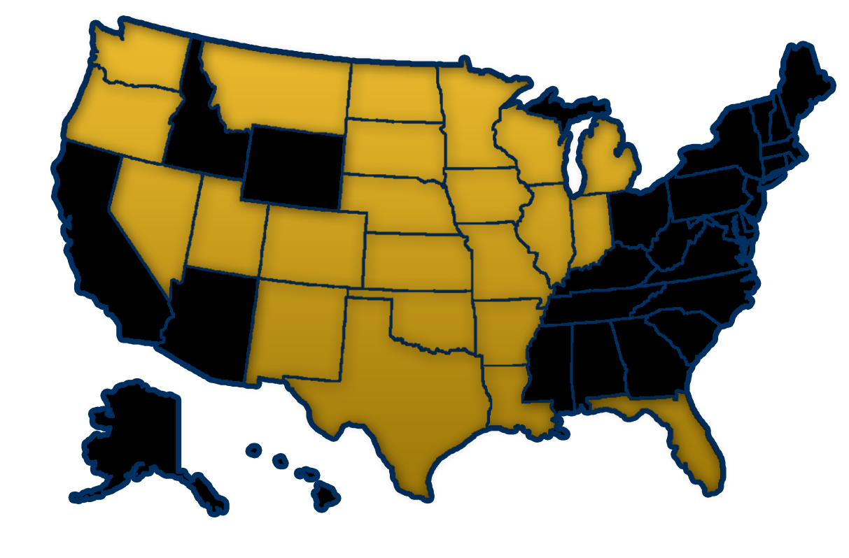 United States map showing RecruitLook Hoops coverage
