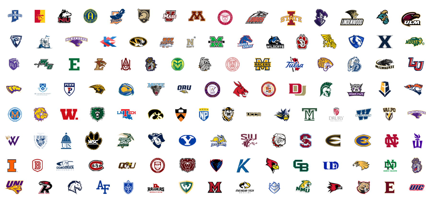 College logos of coaches who attended RecruitLook tournaments